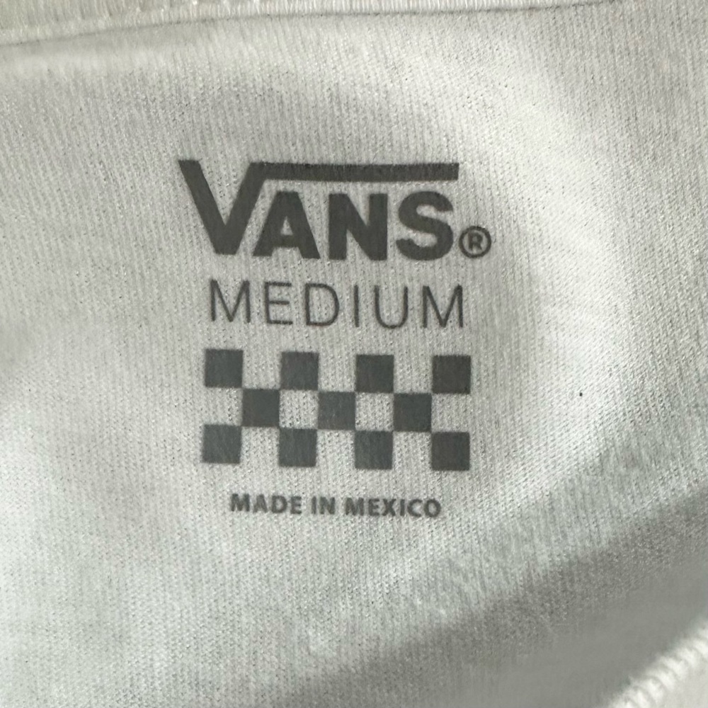 Vans Script Short Sleeve Cropped White Top - M - Picture 7 of 11